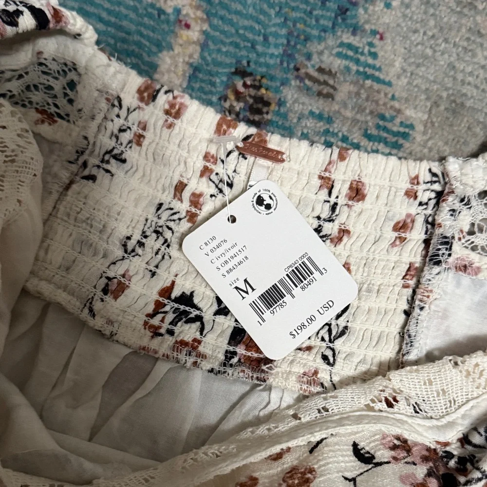Free People Cream Maxi Dress with Rust Floral Print - Picture 4 of 4
